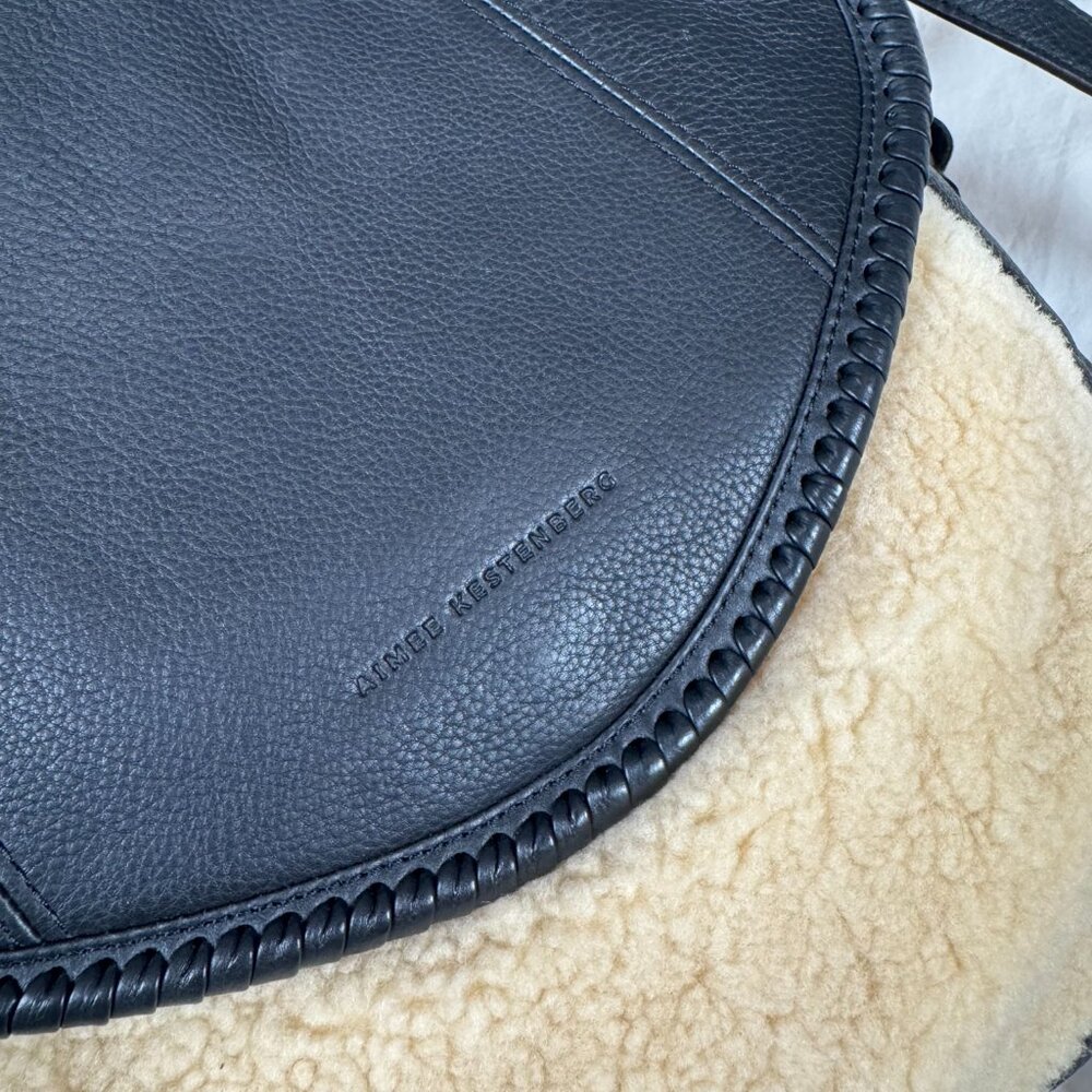 NWT All For Love Convertible Leather Shoulder Bag In Natural Shearling - Picture 13 of 15